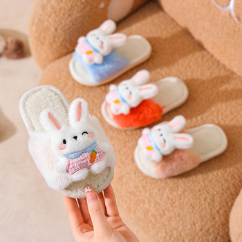 Laste puuvillased sussid, plüüspealsega, fleecevooder, karikatüritrükk, PVC talla, libisemiskindlad, sobivad siseruumides ja väljas