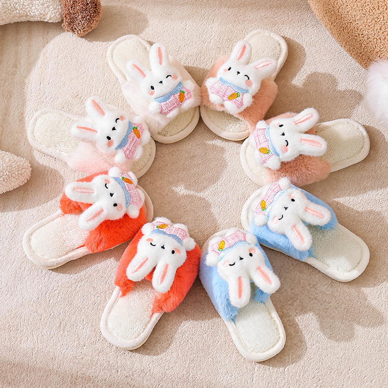 Laste puuvillased sussid, plüüspealsega, fleecevooder, karikatüritrükk, PVC talla, libisemiskindlad, sobivad siseruumides ja väljas