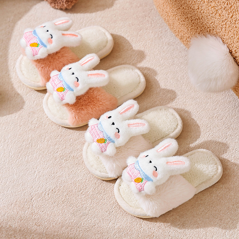 Laste puuvillased sussid, plüüspealsega, fleecevooder, karikatüritrükk, PVC talla, libisemiskindlad, sobivad siseruumides ja väljas