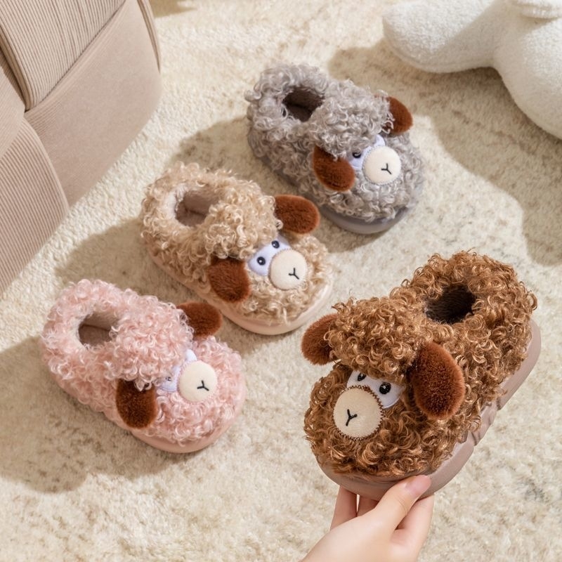 Laste fleece sussid kannaga, talveks siseruumides/väljakasutuseks, pehme vooder, EVA tala, loomamustriga, vanus 4–16 aastat