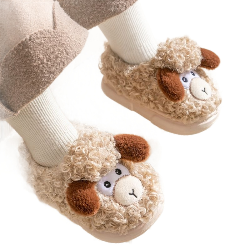 Laste fleece sussid kannaga, talveks siseruumides/väljakasutuseks, pehme vooder, EVA tala, loomamustriga, vanus 4–16 aastat