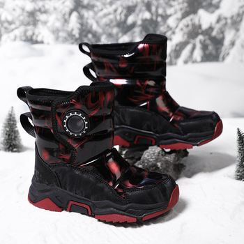 Детски унисекс обувки за глезена, горна част изкуствена кожа, зимен стил, за деца на възраст 4–16 години