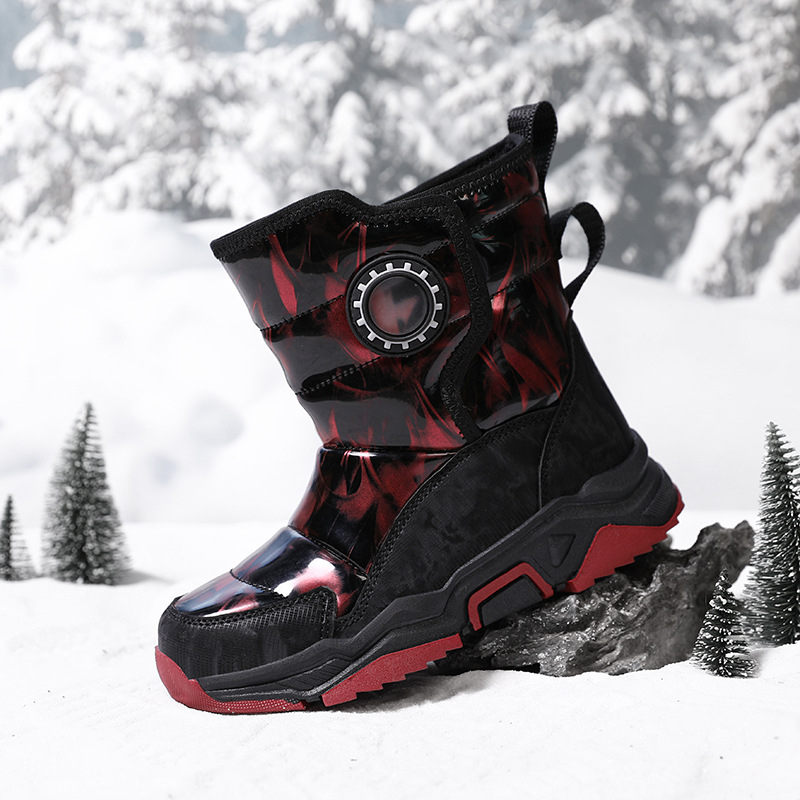 Детски унисекс обувки за глезена, горна част изкуствена кожа, зимен стил, за деца на възраст 4–16 години