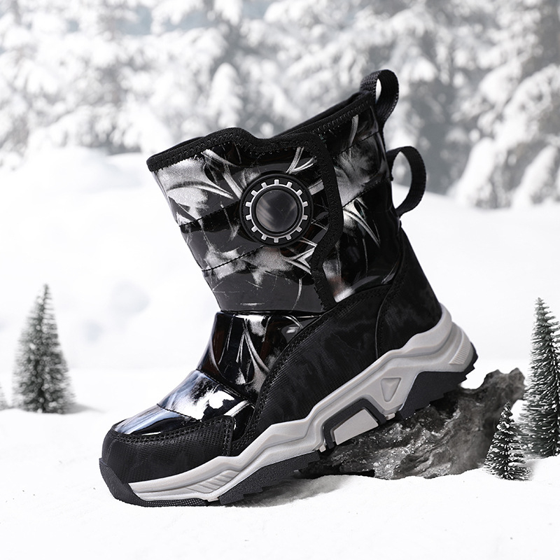 Детски унисекс обувки за глезена, горна част изкуствена кожа, зимен стил, за деца на възраст 4–16 години