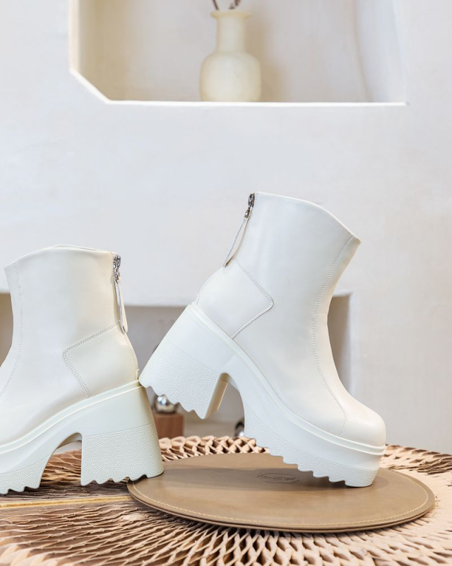 Martin čizme s gornjim dijelom od prave kože, debeli pet, debela potplata, stražnji zip, okrugli vrh