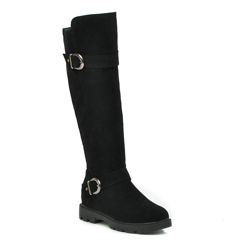 Ženske Martin čizme: velur gornji dio, gumena potplata, visok nadkoljenik, bočni zatvarač, zaobljeni vrh