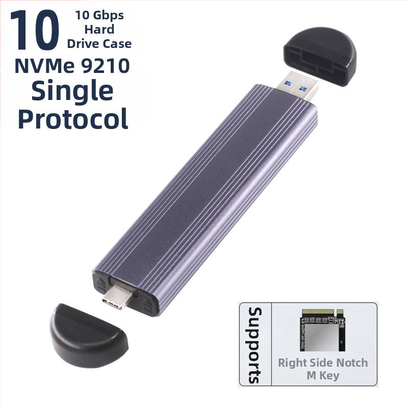 M.6 Bezinstrumentu SSD korpuss NVMe/NGFF, M.2, alumīnija sakausējums, līdz 8TB, USB-C 3.1/3.2