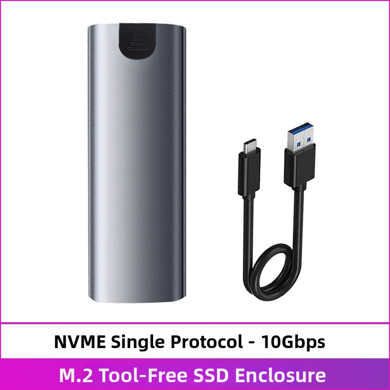 M.6 Bezinstrumentu SSD korpuss NVMe/NGFF, M.2, alumīnija sakausējums, līdz 8TB, USB-C 3.1/3.2