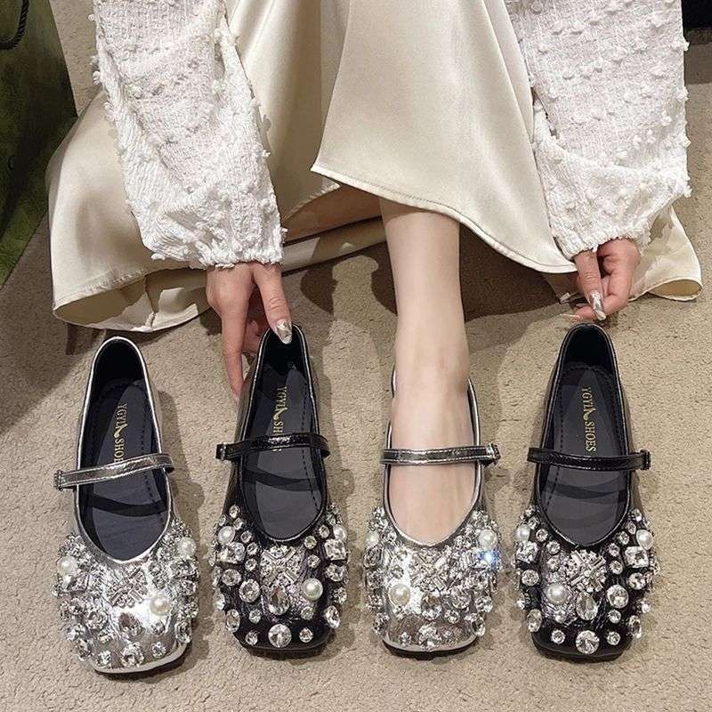 Mary Jane kingad – kevad 2025, Korea tänava hipster stiil, kanepist kangas, peamise kanga sisaldus >95%, liimimisega konstruktsioon