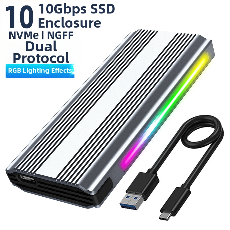 M.6 Bezinstrumentu SSD korpuss NVMe/NGFF, M.2, alumīnija sakausējums, līdz 8TB, USB-C 3.1/3.2