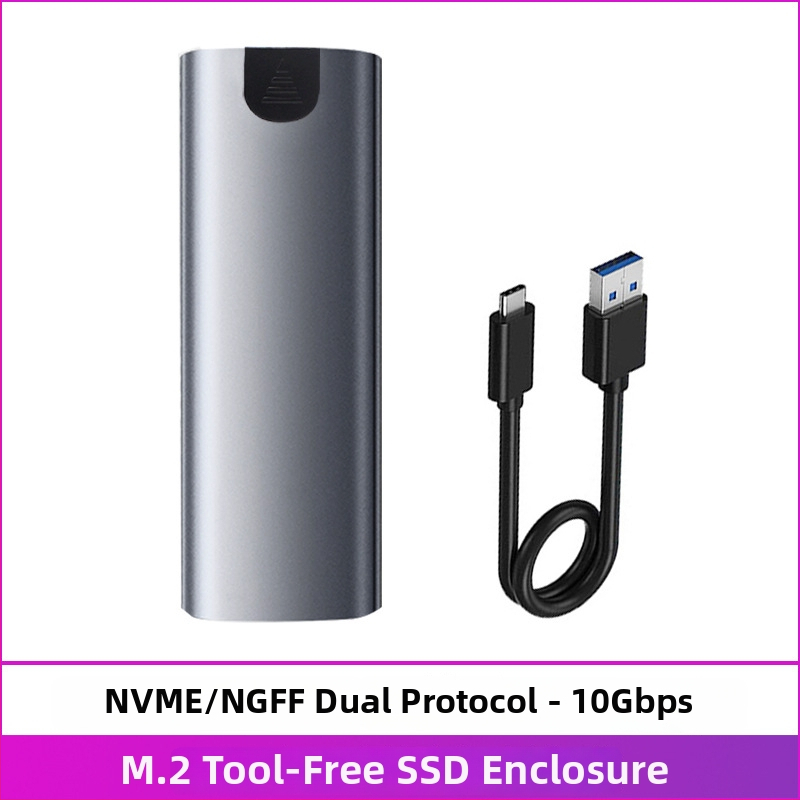 M.6 Tööriistavaba SSD-korpuse NVMe/NGFF, M.2, alumiiniumist sulam, kuni 8TB, USB-C 3.1/3.2