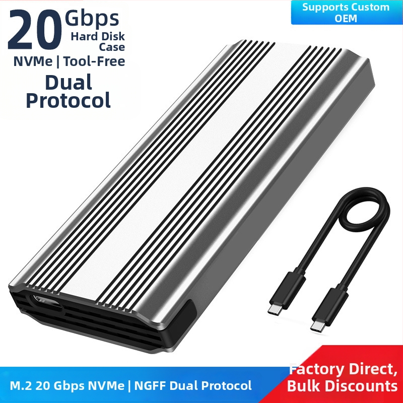 M.6 Tööriistavaba SSD-korpuse NVMe/NGFF, M.2, alumiiniumist sulam, kuni 8TB, USB-C 3.1/3.2