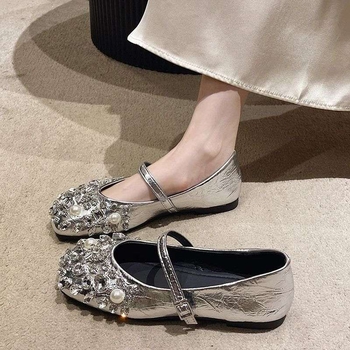 Sieviešu Mary Jane kurpes, Korejiešu ielu hipster stilā, pavasaris 2025, konopju audums (>95%), līmēta konstrukcija