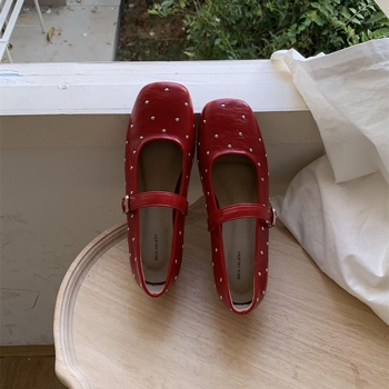 Mary Jane topánky v korejskom štýle so nitmi, štvorcová špička, vrchnák z mikrovlákna, PU stielka, gumová podrážka, pre ženy, nízka päta 3–6 cm