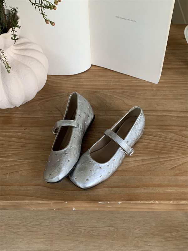 Mary Jane topánky v korejskom štýle so nitmi, štvorcová špička, vrchnák z mikrovlákna, PU stielka, gumová podrážka, pre ženy, nízka päta 3–6 cm