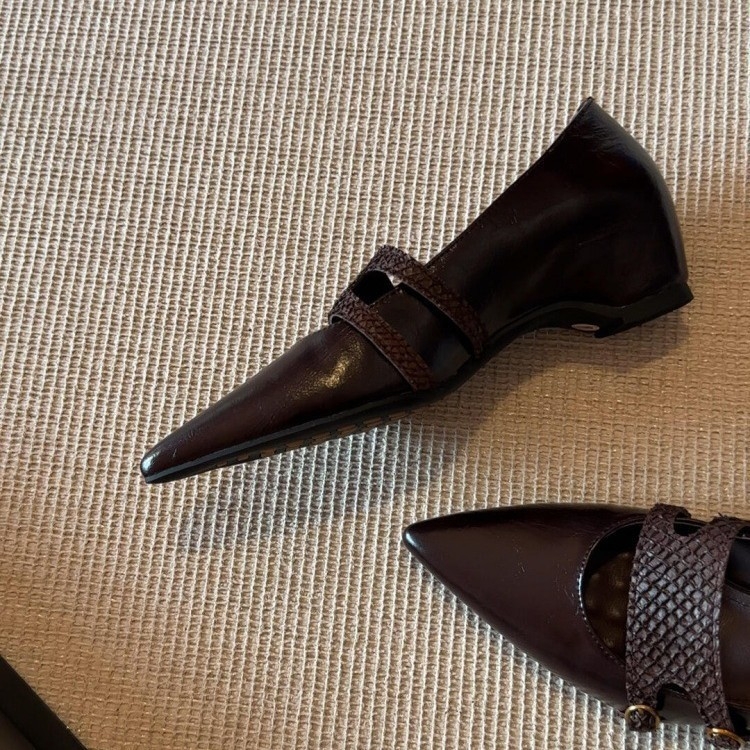 Ženske Mary Jane cipele s kopčom, špičast nos, gornji materijal od super vlakana, srednji peta 3-6 cm