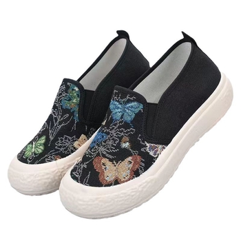 Dámske rybárske topánky z plátna, denný štýl, slip-on, nízka päta 1–3 cm, PVC podrážka