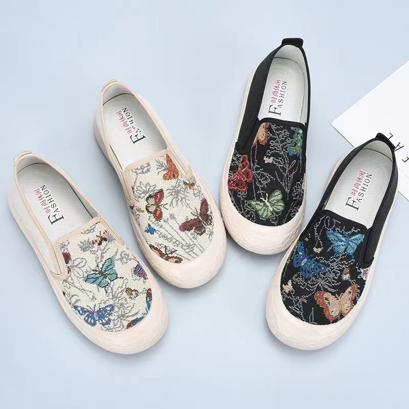 Dámske rybárske topánky z plátna, denný štýl, slip-on, nízka päta 1–3 cm, PVC podrážka