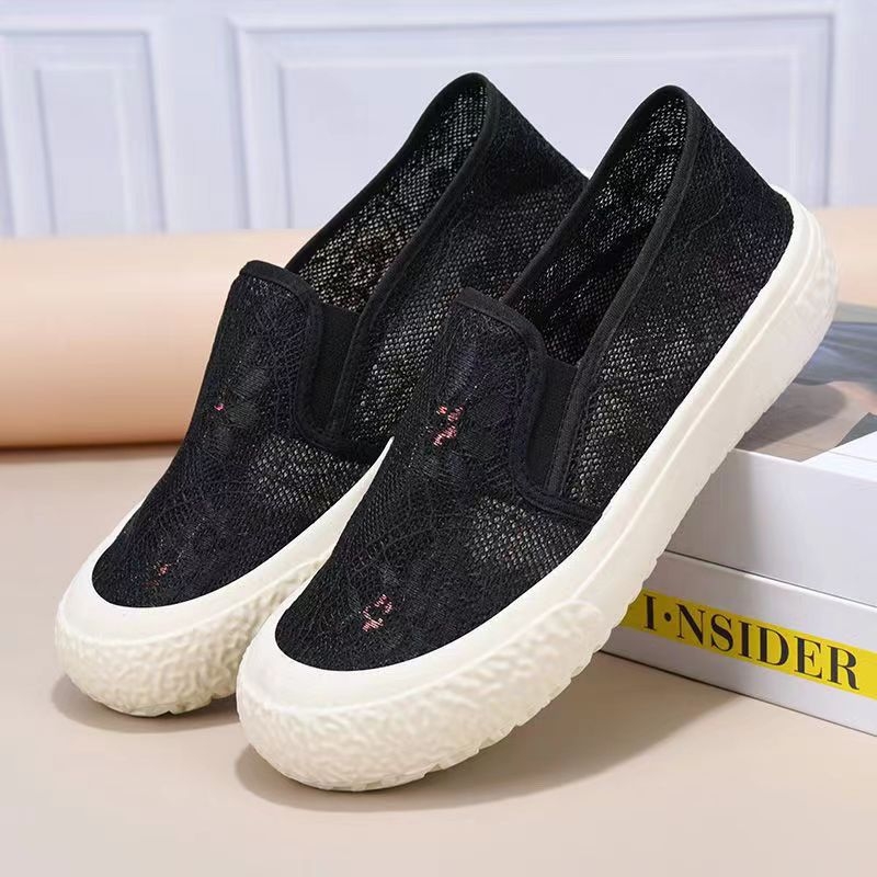 Dámske rybárske topánky z plátna, denný štýl, slip-on, nízka päta 1–3 cm, PVC podrážka