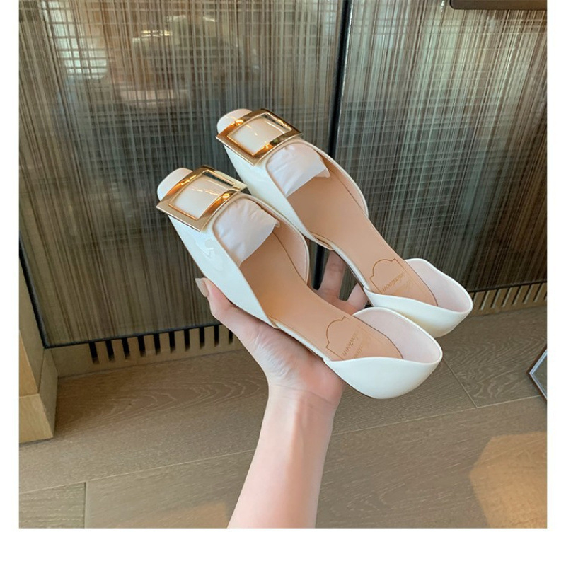 Dámske ploché topánky so štvorcovým nosom, vrchnok z hovädzej kože, nízky podpätok, stielka z prírodnej kože, slip-on štýl