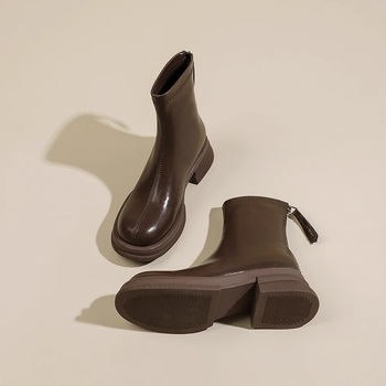 Sieviešu Martins zābaki ar biezu papēdi 3–5 cm, virsējais materiāls Super Fiber, gumijas zole, aizmugurē rāvējslēdzējs, ūdensizturīgi