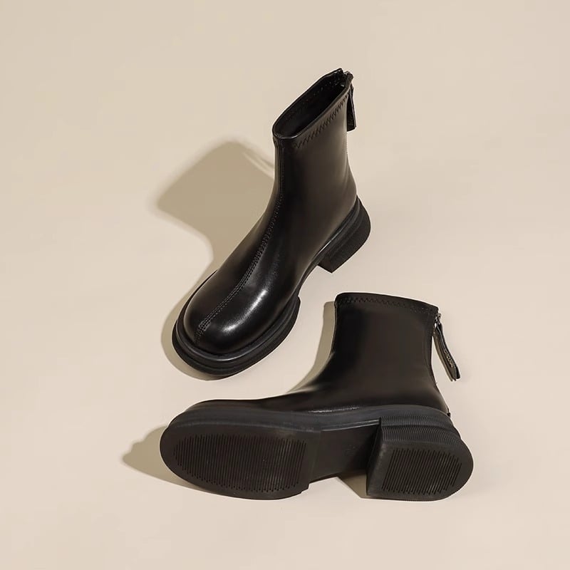 Sieviešu Martins zābaki ar biezu papēdi 3–5 cm, virsējais materiāls Super Fiber, gumijas zole, aizmugurē rāvējslēdzējs, ūdensizturīgi