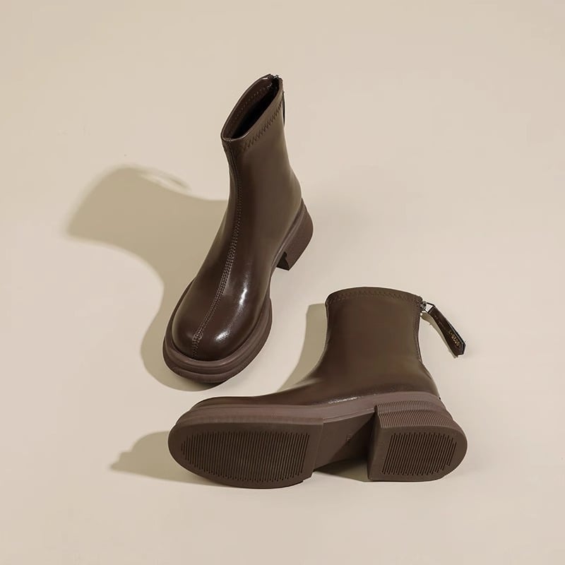 Sieviešu Martins zābaki ar biezu papēdi 3–5 cm, virsējais materiāls Super Fiber, gumijas zole, aizmugurē rāvējslēdzējs, ūdensizturīgi