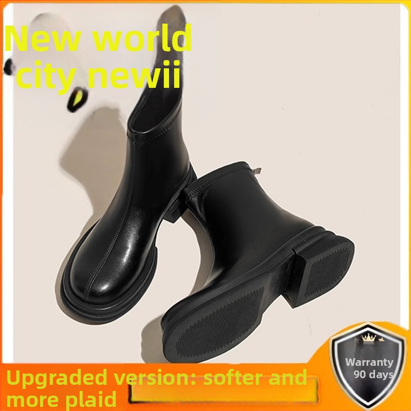 Sieviešu Martins zābaki ar biezu papēdi 3–5 cm, virsējais materiāls Super Fiber, gumijas zole, aizmugurē rāvējslēdzējs, ūdensizturīgi