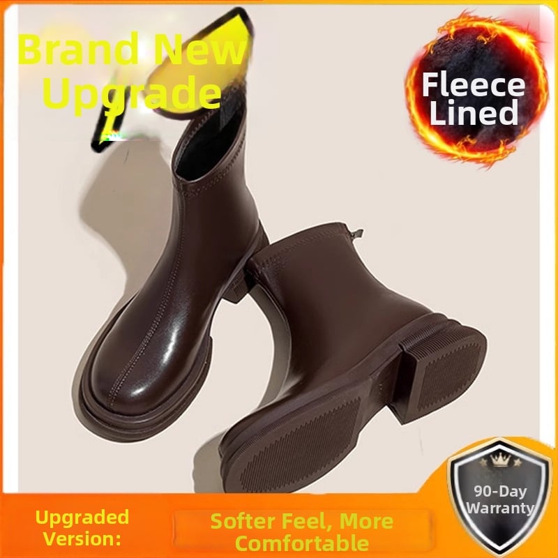 Sieviešu Martins zābaki ar biezu papēdi 3–5 cm, virsējais materiāls Super Fiber, gumijas zole, aizmugurē rāvējslēdzējs, ūdensizturīgi