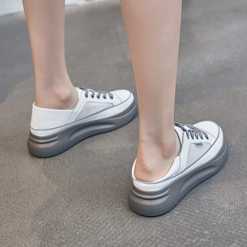 Pantofi sport cu platformă pentru femei, cu partea superioară din plasă, închidere cu șiret frontal, talpă din poliuretan, înălțime platformă 3–5 cm, respirabili