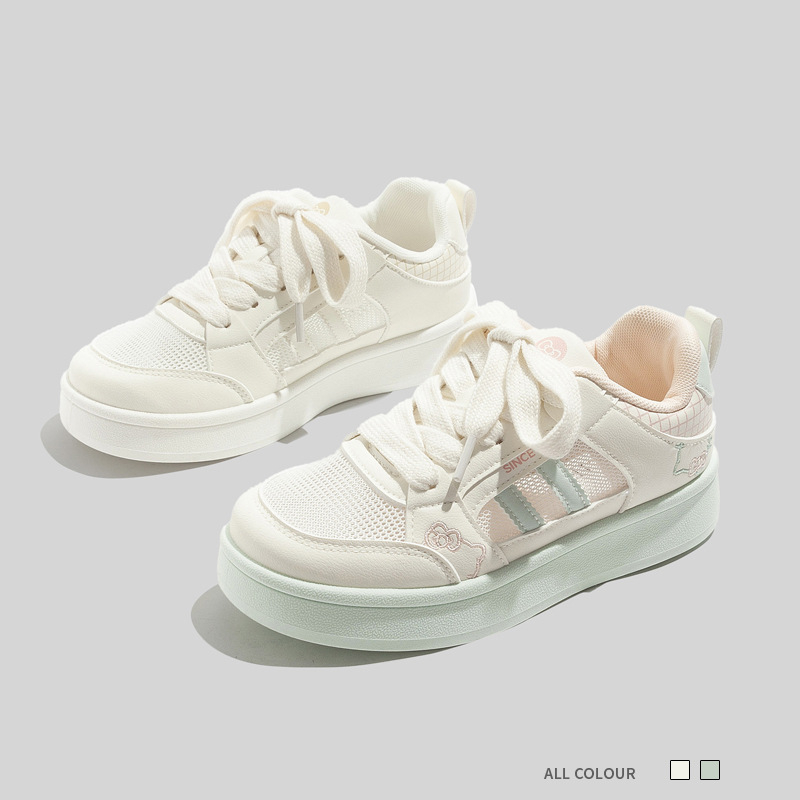 Ženske mrežaste tenisice – casual stil, Super Fiber gornji dio, niski vrh, gumeni potplat, okrugli nos, 3–5 cm peta