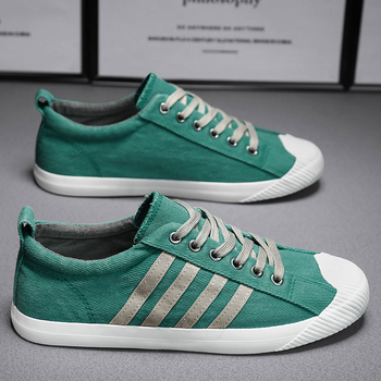 Pantofi sport casual pentru bărbați, cu partea superioară din microfibră, talpă din cauciuc, profil redus, închidere fără șireturi, talpă injectată — lansare primăvara 2025