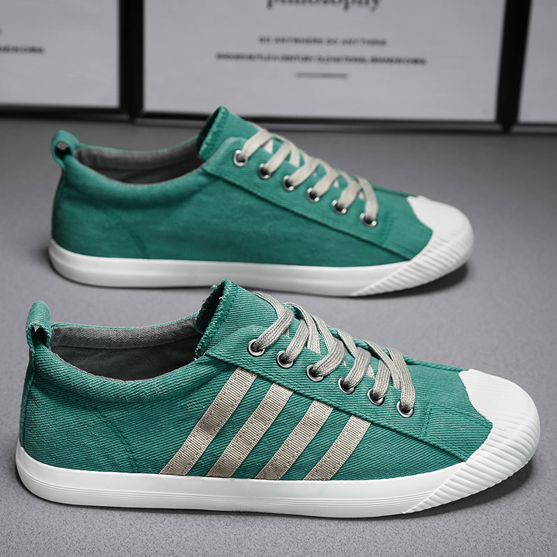 Pantofi sport casual pentru bărbați, cu partea superioară din microfibră, talpă din cauciuc, profil redus, închidere fără șireturi, talpă injectată — lansare primăvara 2025