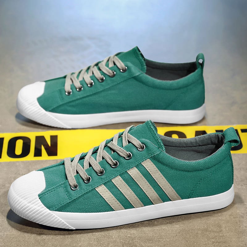 Pantofi sport casual pentru bărbați, cu partea superioară din microfibră, talpă din cauciuc, profil redus, închidere fără șireturi, talpă injectată — lansare primăvara 2025