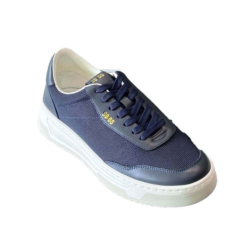 Vīriešu ādas sneakers - elpojoši, apaļš purns, ar šņorēm, zemas profils, gumijas zole, iekšējā zole no jēra ādas