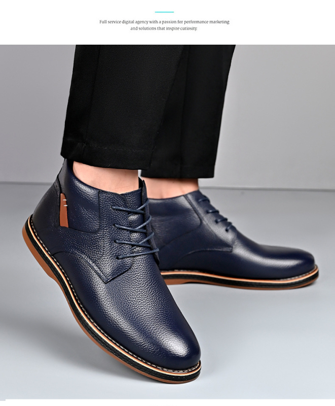 Férfi Martin csizmák, középmagas szárú, felső rész split bőrből, gumírozott talp, alacsony sarok