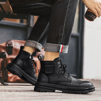 Martin cipele za muškarce - jesen/zima, vanjske retro radne cipele do gležnja; gornji dio: Super fiber; đon: guma; ulošak: EVA; unutrašnjost: mreža/kratko pliš
