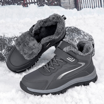 Unisex ziemas sniega zābaki ar Velcro aizdari, ūdensnecaurlaidīgi, pretslīdēšanai, silti, ar biezinātu iekšējo siltinājumu