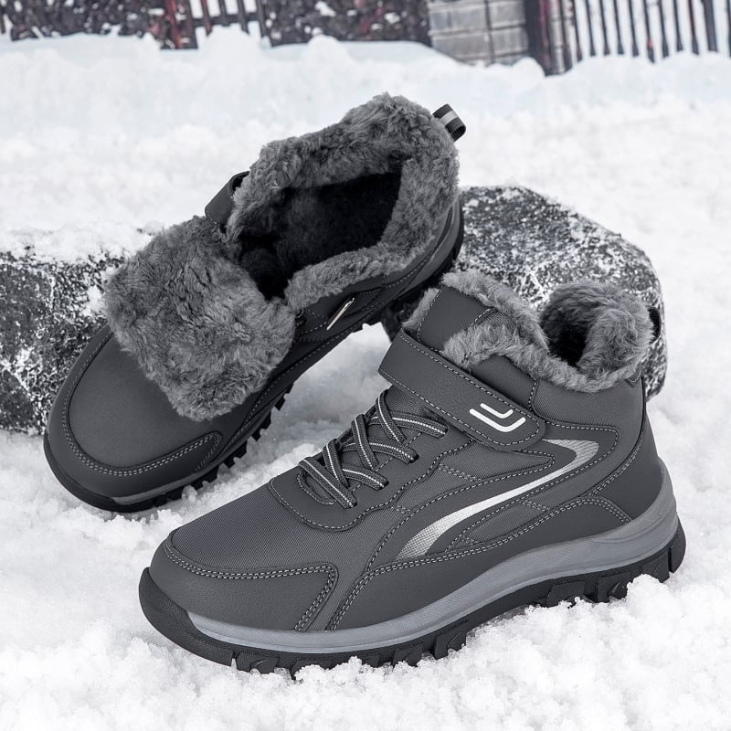 Unisex ziemas sniega zābaki ar Velcro aizdari, ūdensnecaurlaidīgi, pretslīdēšanai, silti, ar biezinātu iekšējo siltinājumu