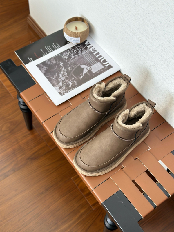 Vīriešu ziemas zābaki sniegam ar bieza vilnas odai, viegli un silti, augsts tops, elastīgs slip-on, pretslīdējoša zole