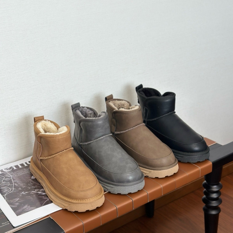 Vīriešu ziemas zābaki sniegam ar bieza vilnas odai, viegli un silti, augsts tops, elastīgs slip-on, pretslīdējoša zole