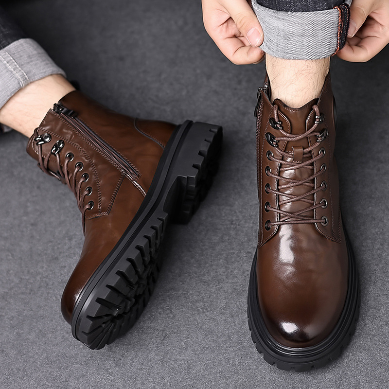 Martin csizma férfiaknak – vintage stílus, vászon felsőrész, gumírozott talp, kerek orr, 3–5 cm sarok