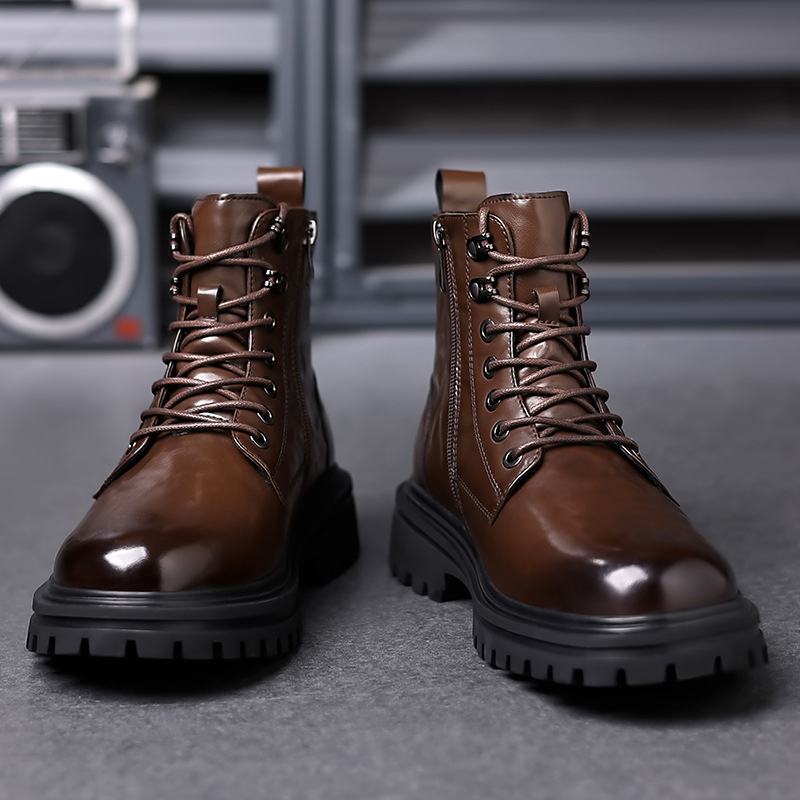 Martin csizma férfiaknak – vintage stílus, vászon felsőrész, gumírozott talp, kerek orr, 3–5 cm sarok