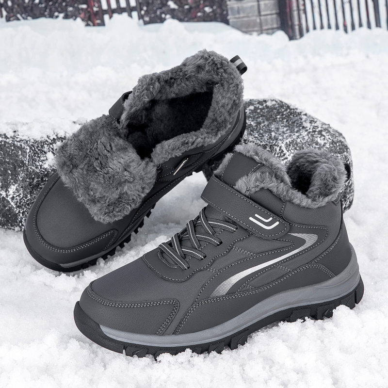 Unisex kokvilnas sniega zābaki ziemai - ūdensizturīgi, pretslīdoši, flīsa iekšējā odere, Velcro aizdare, augšdaļa: Super Fiber