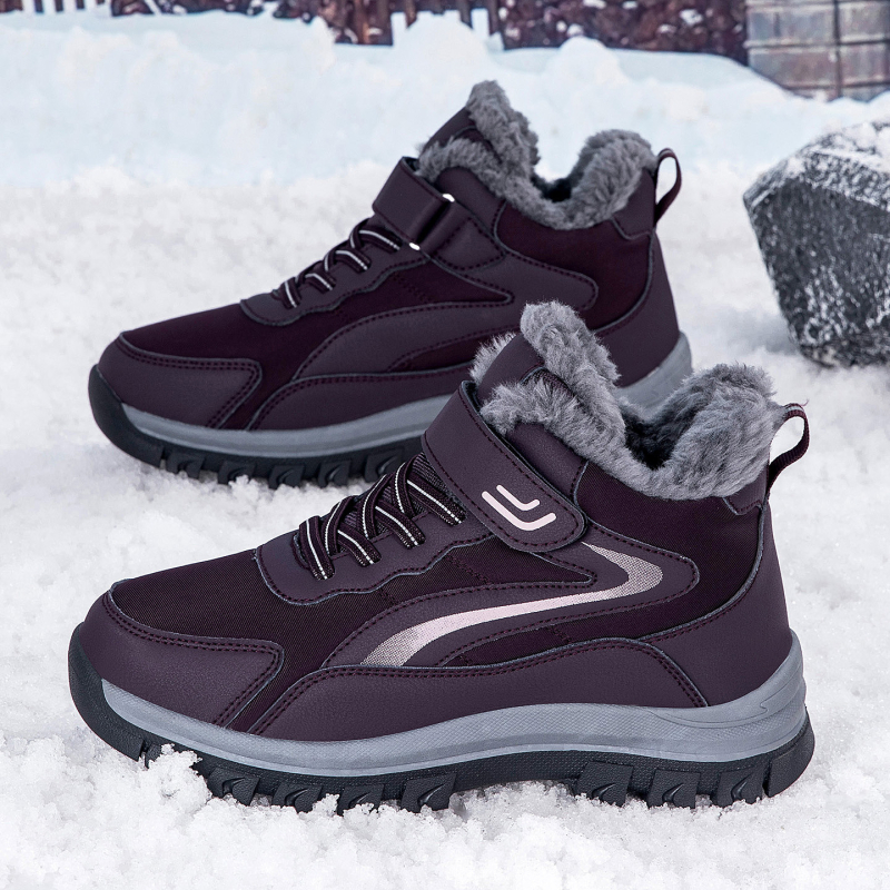 Unisex kokvilnas sniega zābaki ziemai - ūdensizturīgi, pretslīdoši, flīsa iekšējā odere, Velcro aizdare, augšdaļa: Super Fiber