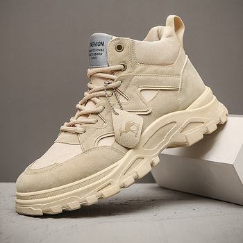 Ghete Martin cu partea superioară PU, talpă Goodyear, toc 3-5 cm, vârf rotund, căptușeală interioară din lână artificială