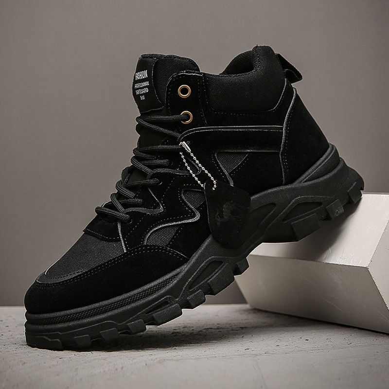 Ghete Martin cu partea superioară PU, talpă Goodyear, toc 3-5 cm, vârf rotund, căptușeală interioară din lână artificială