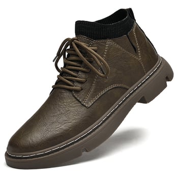 Martin saapad meestele, 4,5 cm tõstmine, keskmise kõrgusega, kahekihilise veisnahaga ülemine, kummist tald