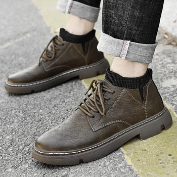 Martin saapad meestele, 4,5 cm tõstmine, keskmise kõrgusega, kahekihilise veisnahaga ülemine, kummist tald