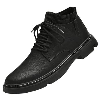 Martin saapad meestele, 4,5 cm tõstmine, keskmise kõrgusega, kahekihilise veisnahaga ülemine, kummist tald